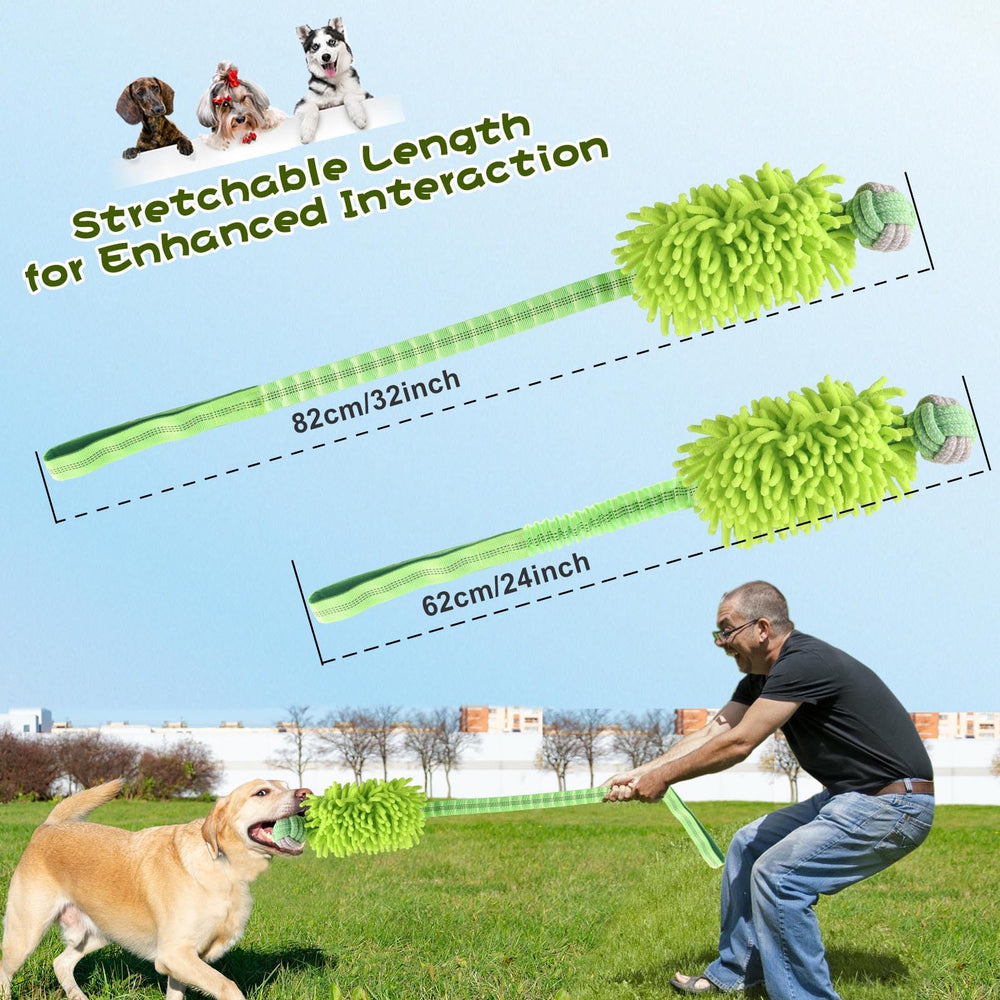 Wodoca rope toy retractable section enabling adjustable play length