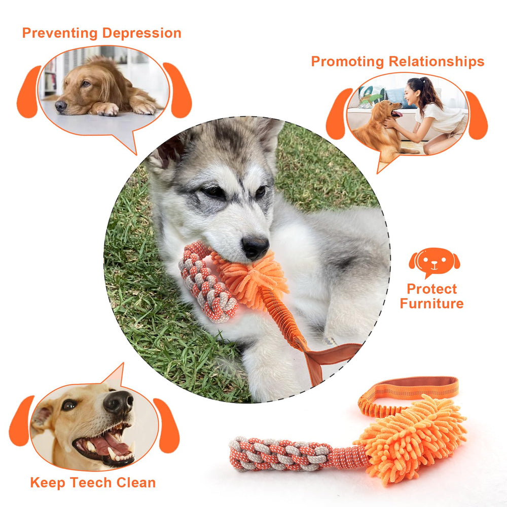 Wodoca rope toy length 29.5 inches extendable to 37.4 inches for many dogs