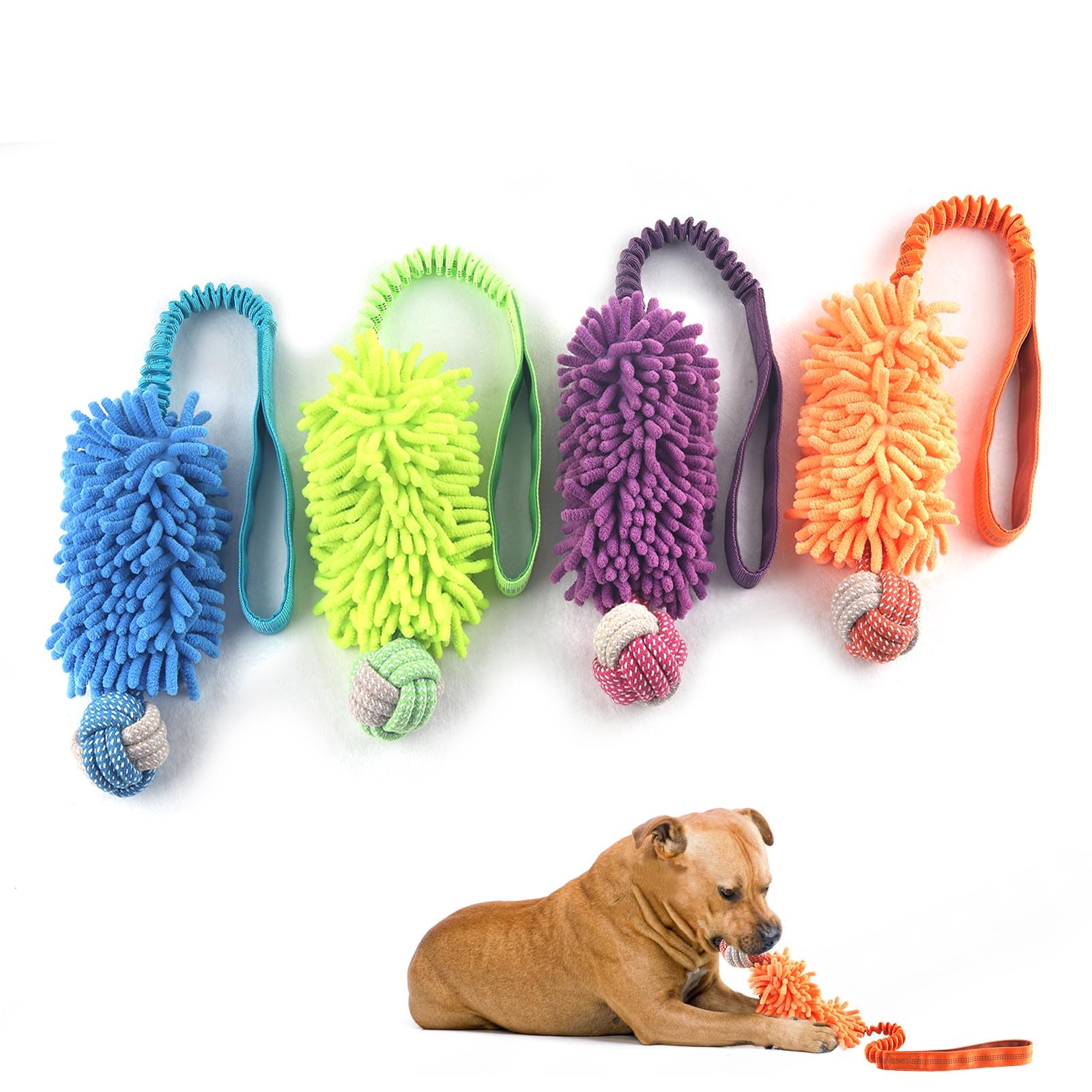 Wodoca dog rope toy soft chenille body for teething and cuddling