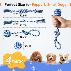 wodoca dog rope toys 4-pack showing tug-of-war friendly knotted ropes