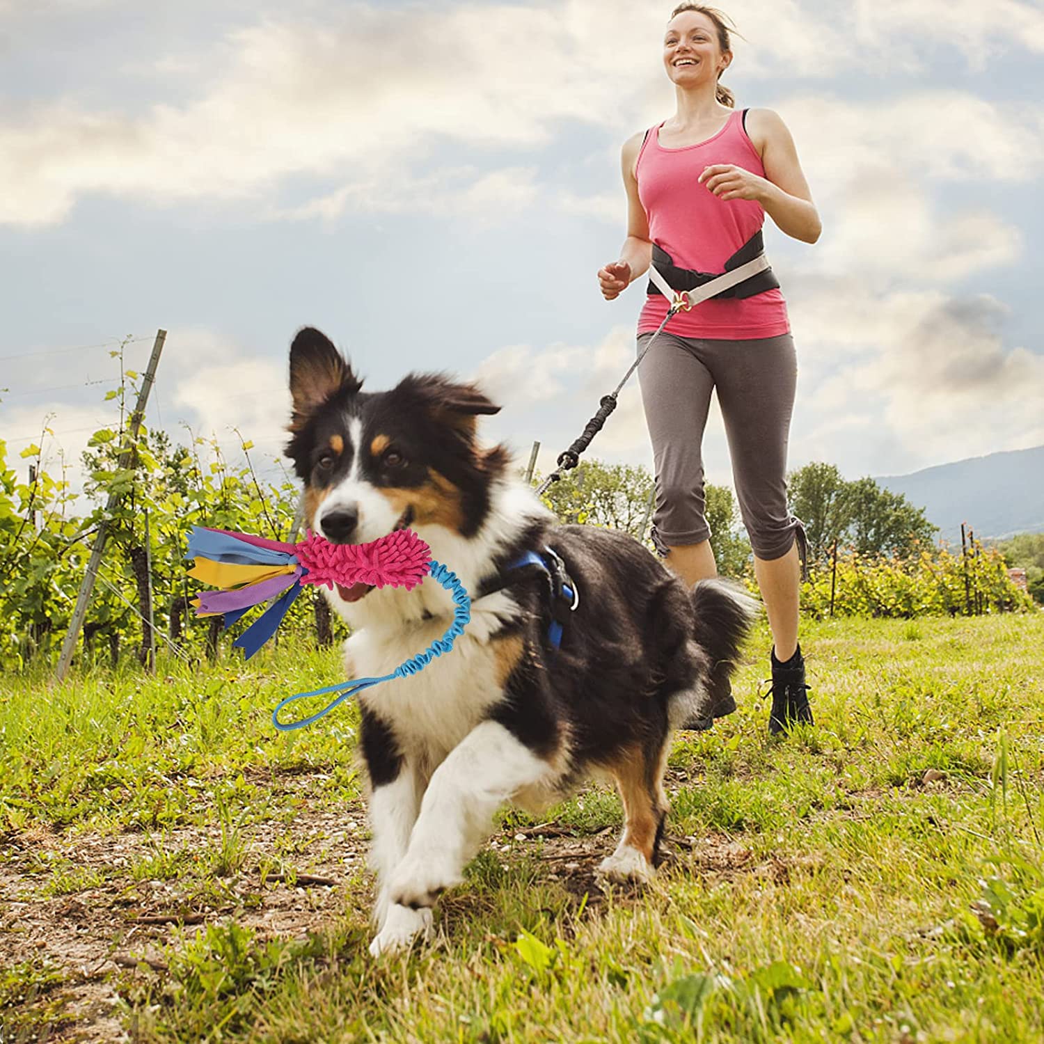 Wodoca dog tug toy-chenille-texture highlights soft chenille grip for safe, interactive play