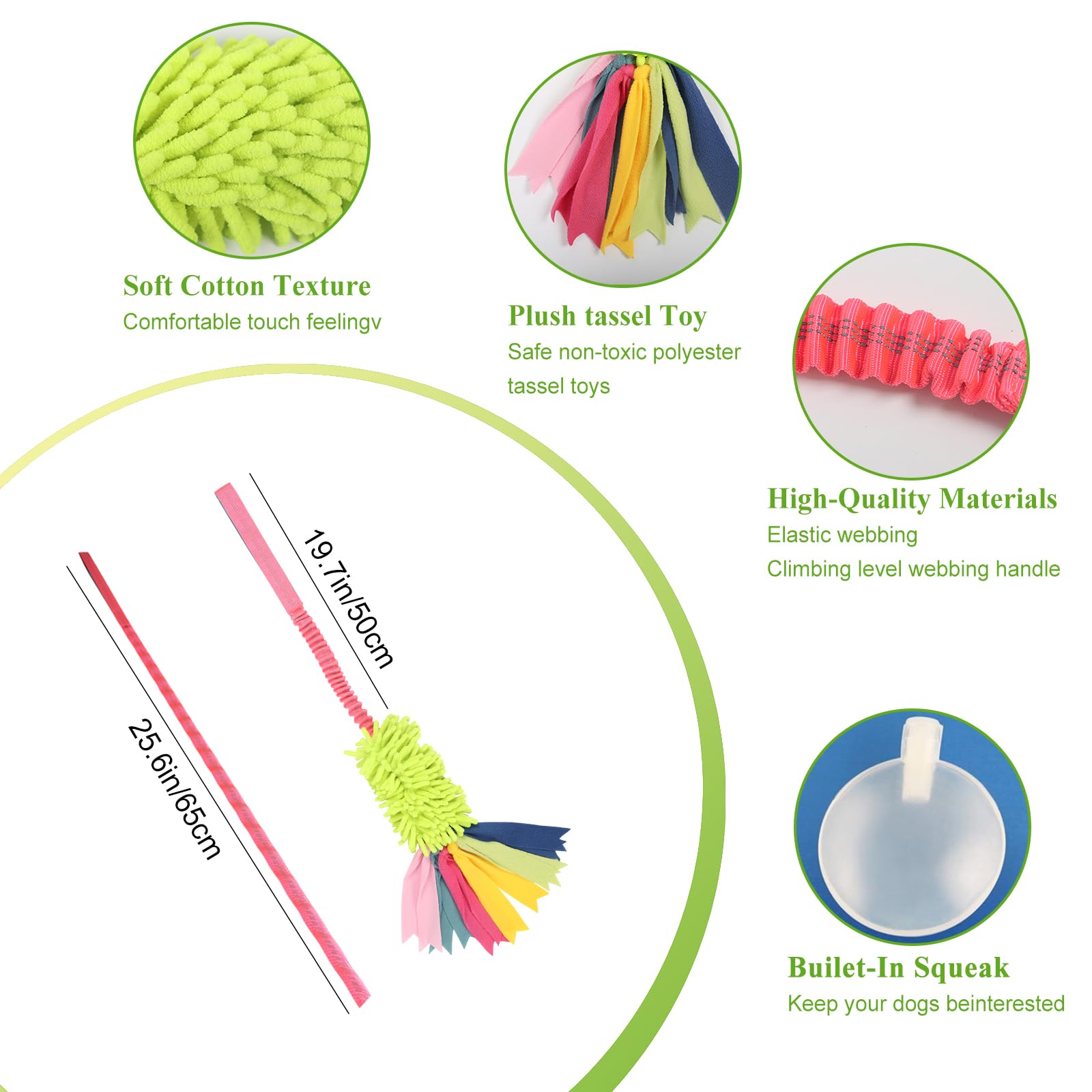 Wodoca dog tug toy strong-squeak adds engaging sound for attentive play.