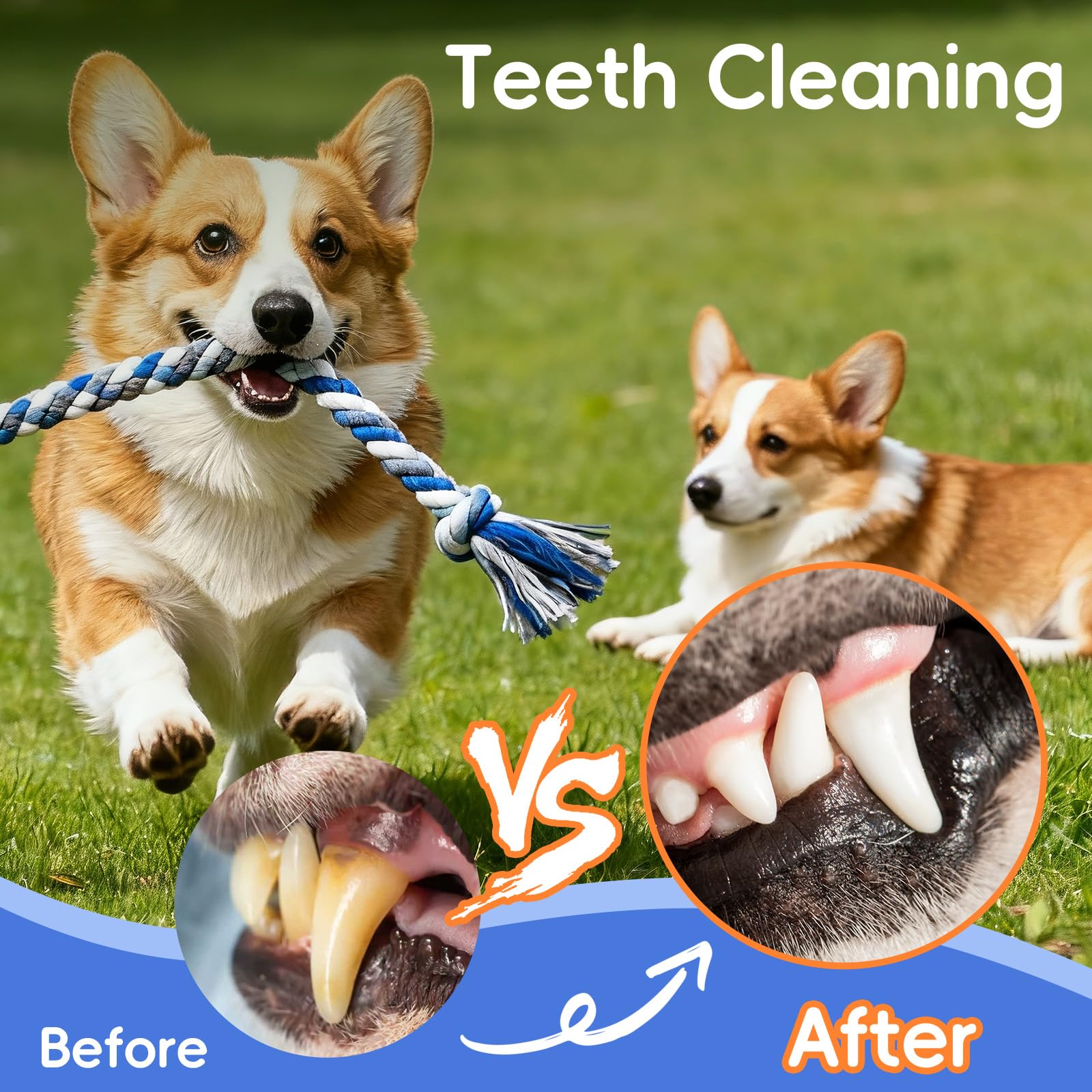 wodoca durable dog rope toy with tightly woven knots for daily play