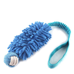 Wodoca puppy toy squeak rope blue grabs attention and reduces boredom.