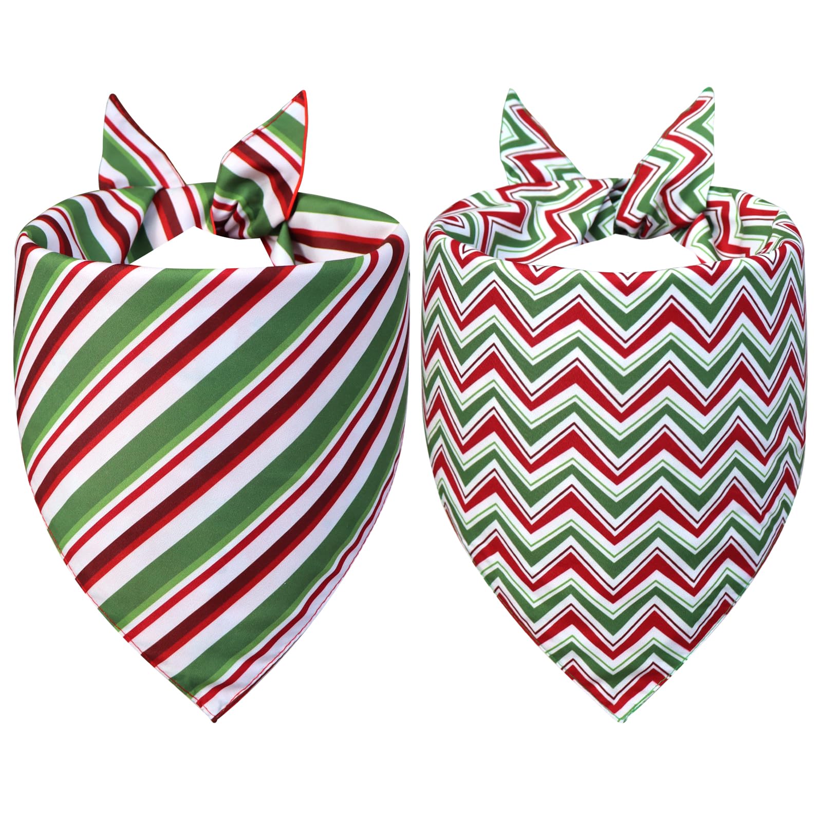 WoffBow green JOY stripe bandana with reversible design versatility