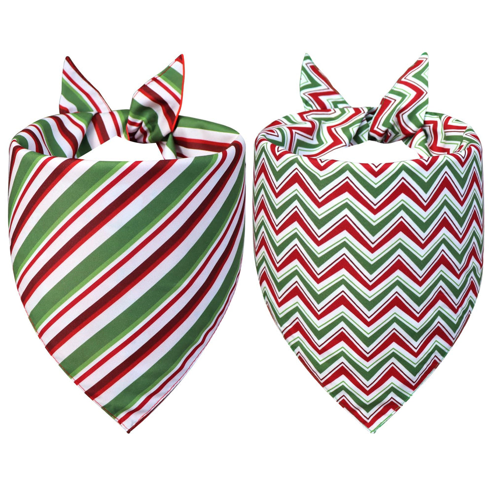 WoffBow green JOY stripe bandana with reversible design versatility