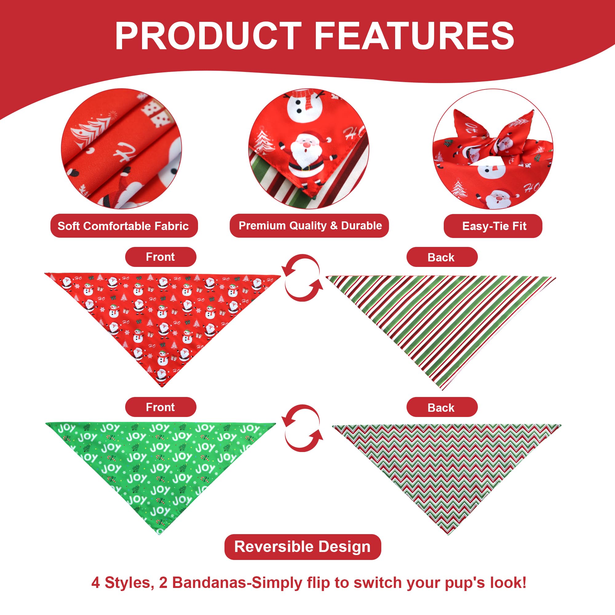 WoffBow pack flatlay showing two bandanas in one set