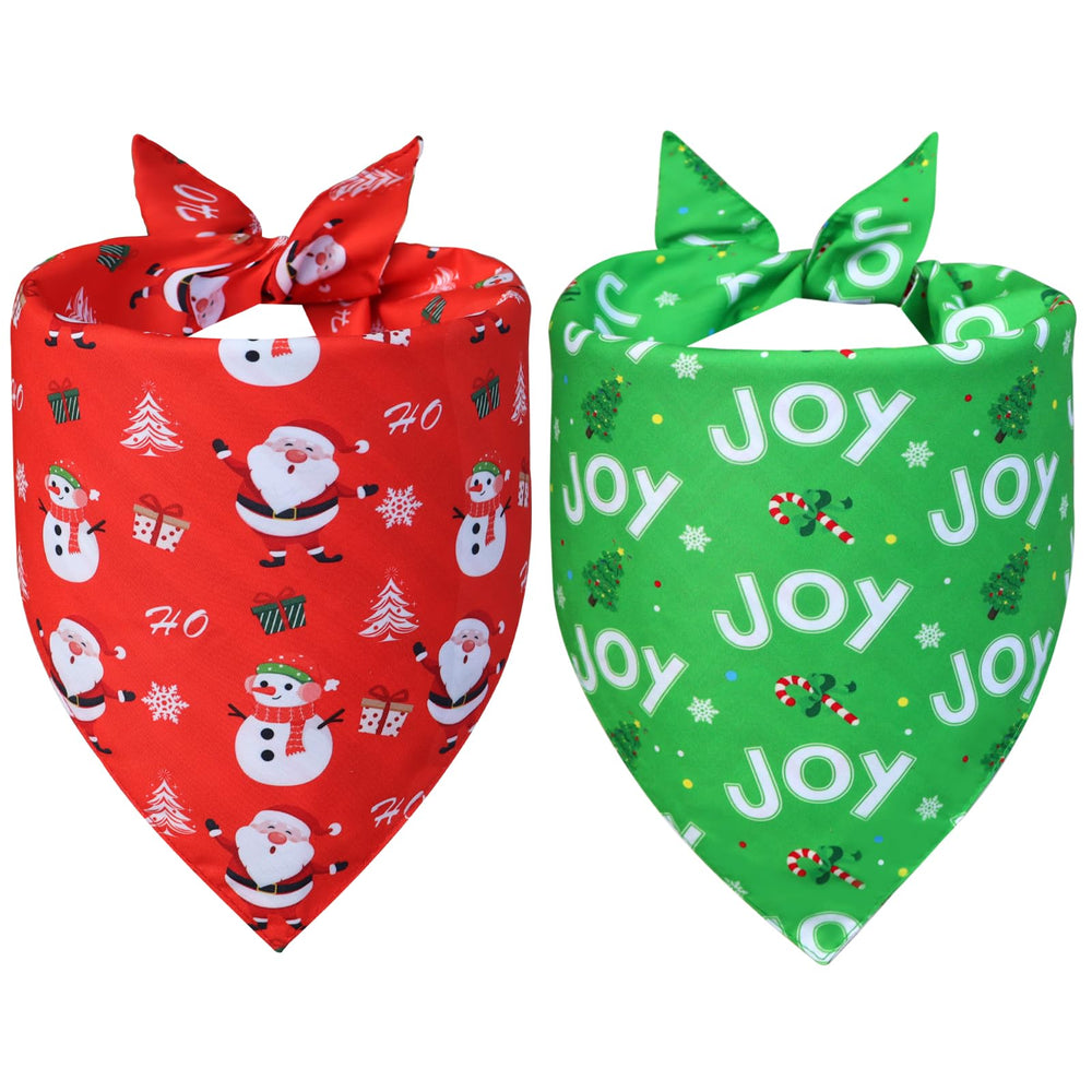 WoffBow Santa red bandana on dog for festive holiday photos
