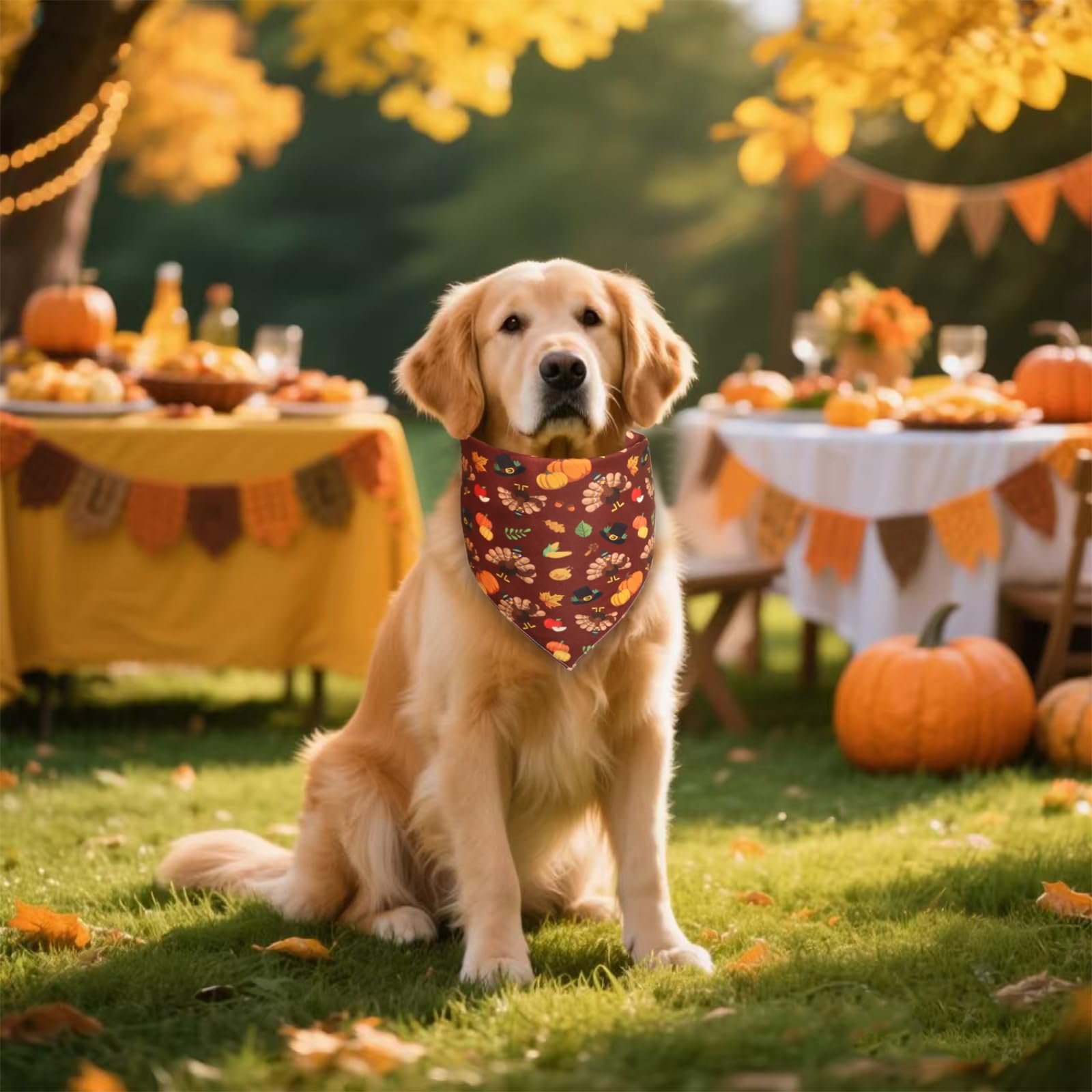 WoffBow machine-washable bandana withstands pumpkin patches and holiday messes