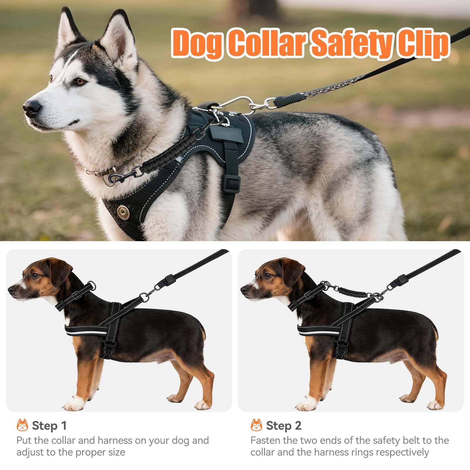 WOINXENN collar safety clip with 360° rotating buckle enables flexible movement.
