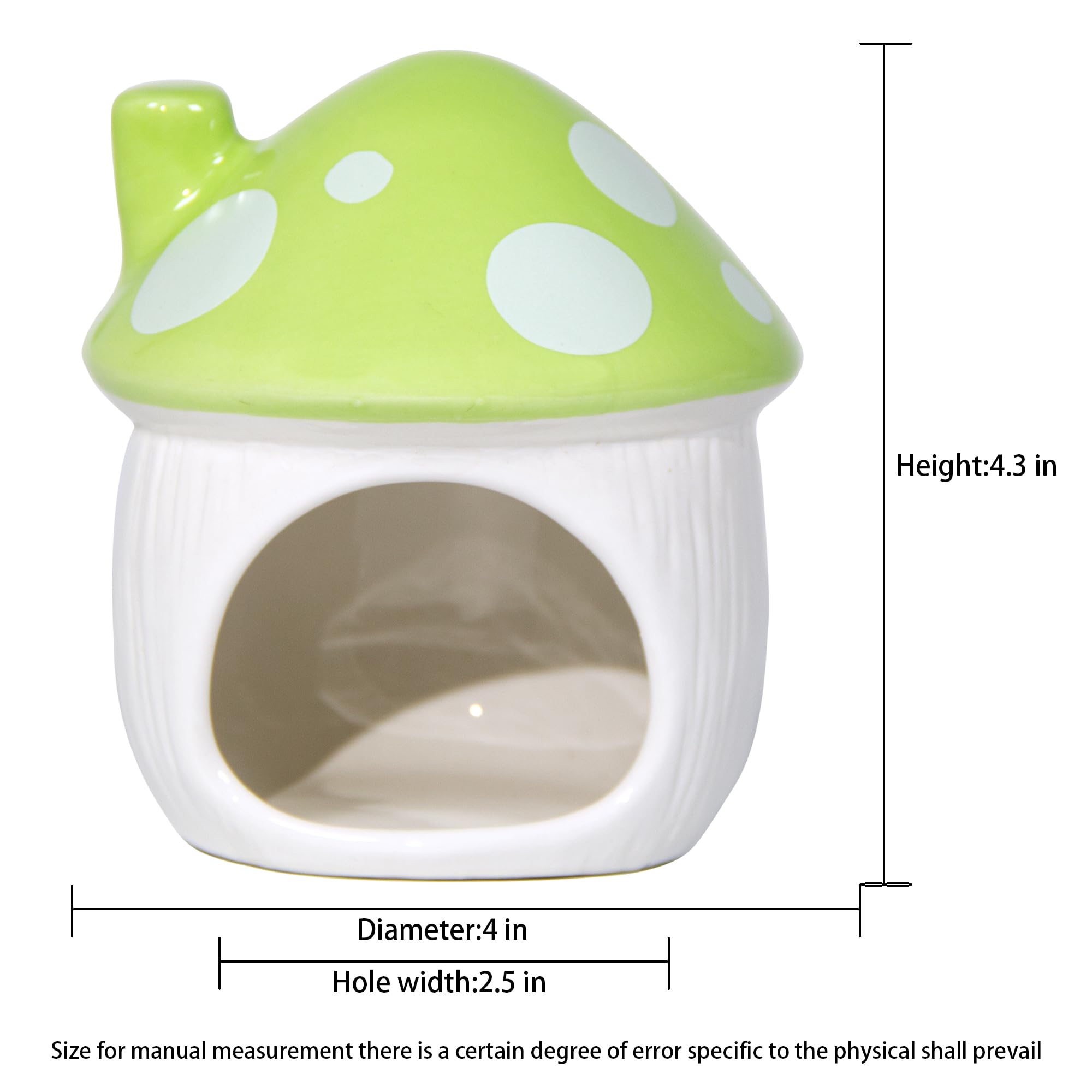 Woleigiao mushroom habitat closeup ceramic detail reveals durable glaze and rounded edges.