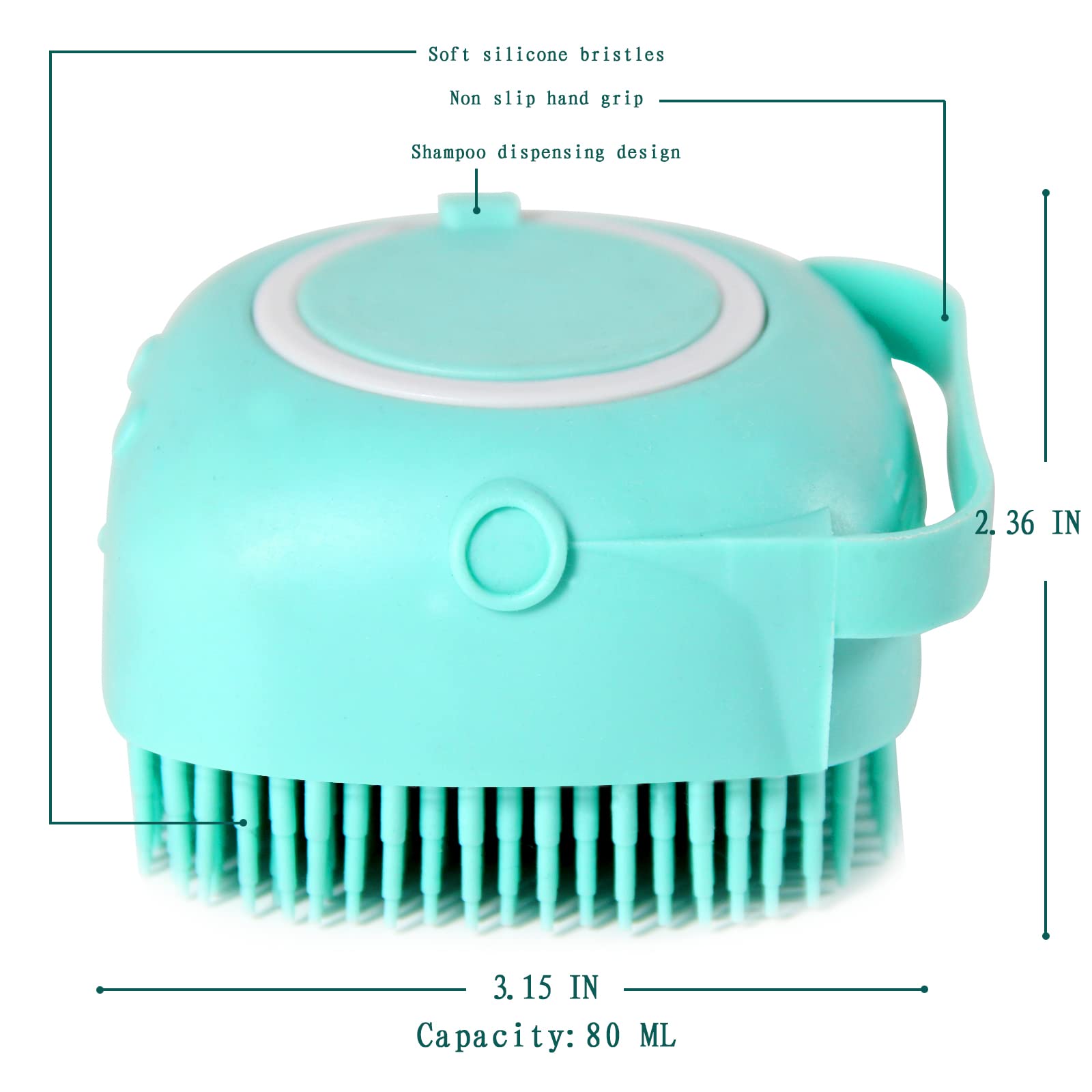 Woleigiao Pet Bath Brush blue finish for stylish grooming use.