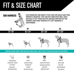 Wolfgang heavy-duty harness pull-testing graphic indicates strength to support powerful dogs