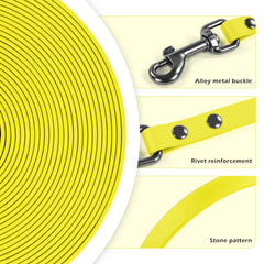 Wolfone high-visibility leash in yellow helps spotting your dog easily.