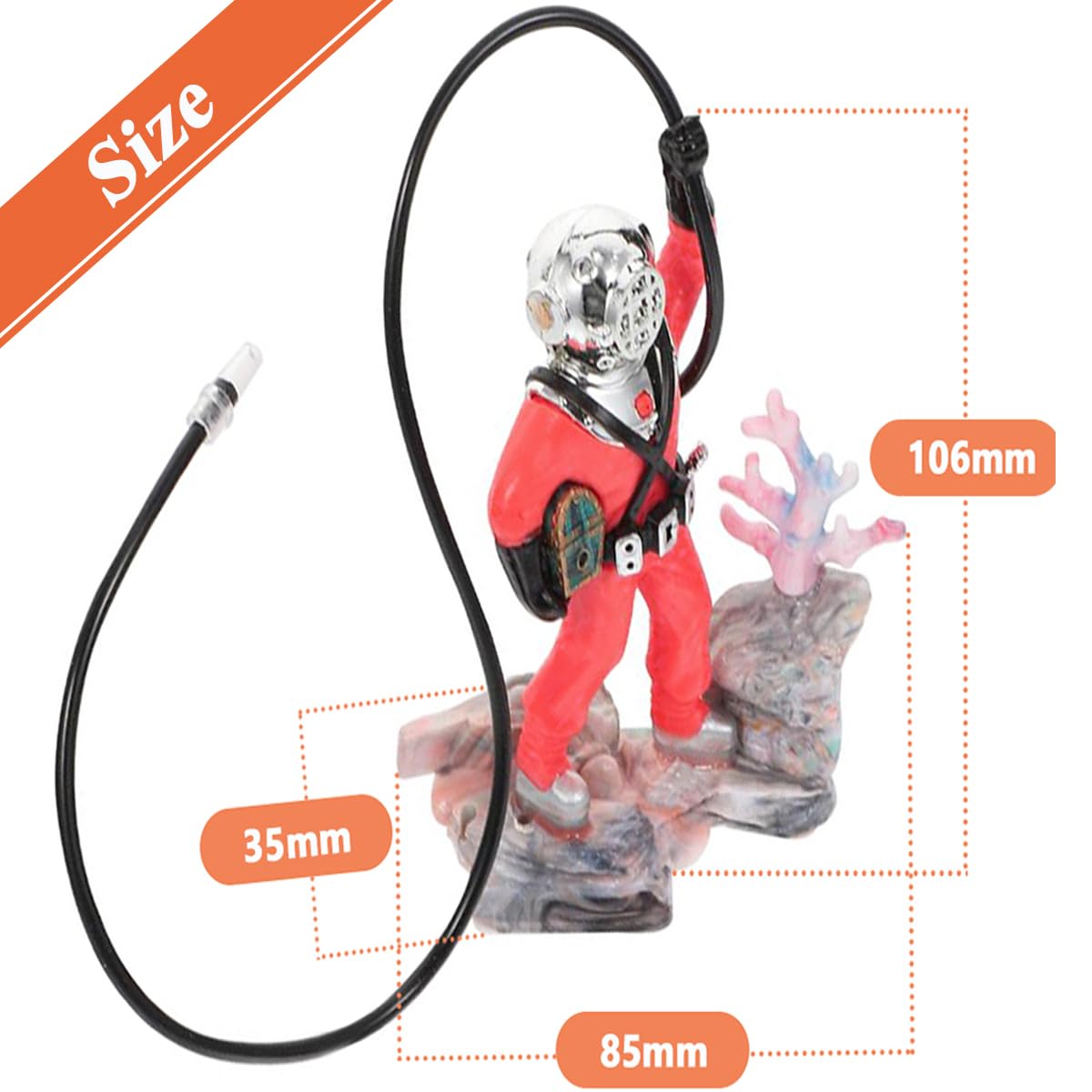Wolfride diver bubble ornament complements aquascapes, creating an engaging focal point.