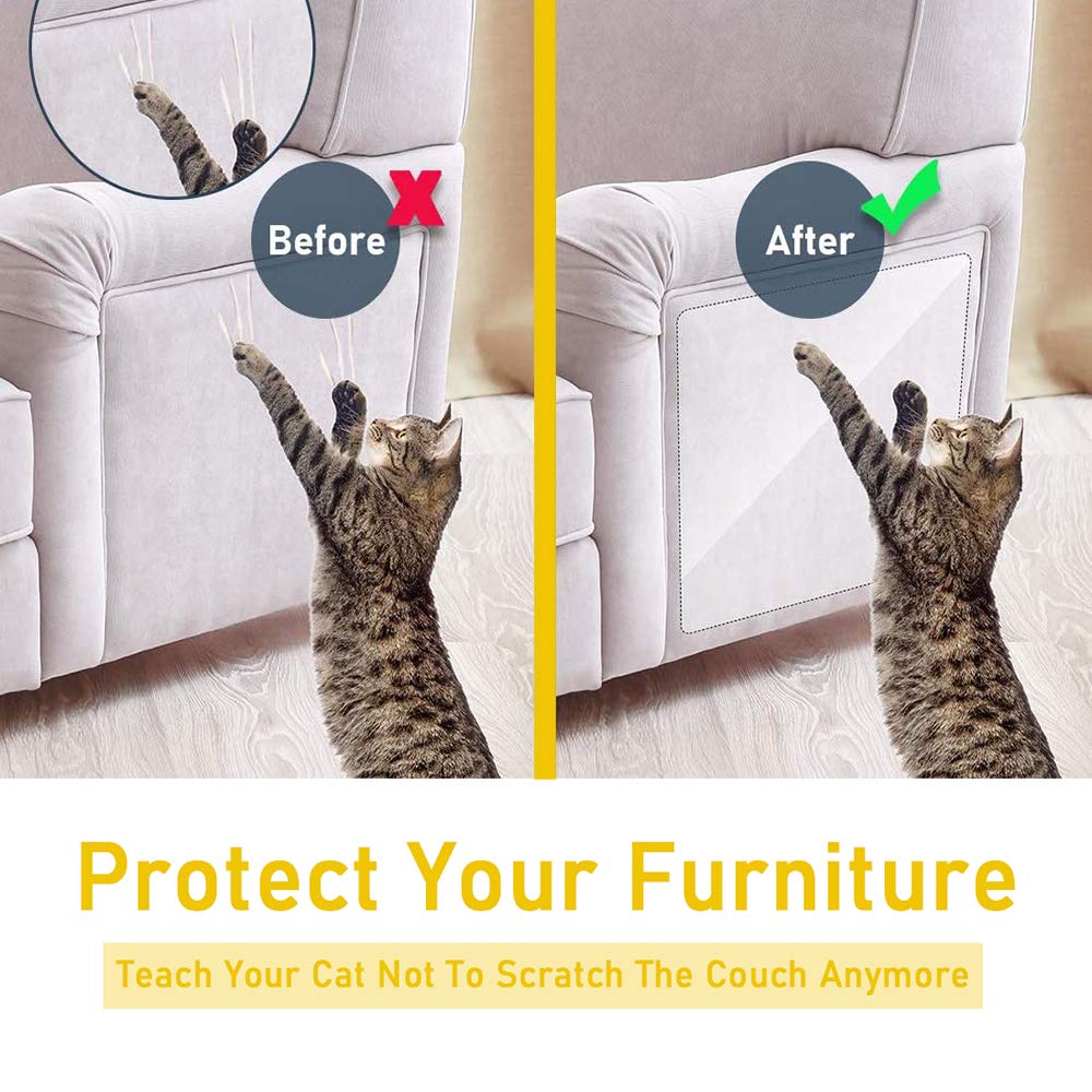 WoLover Cat Scratcher Deterrent Tape on wall protects surface without visible residue.