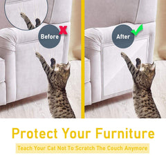 WoLover Cat Scratcher Deterrent Tape on wall protects surface without visible residue.