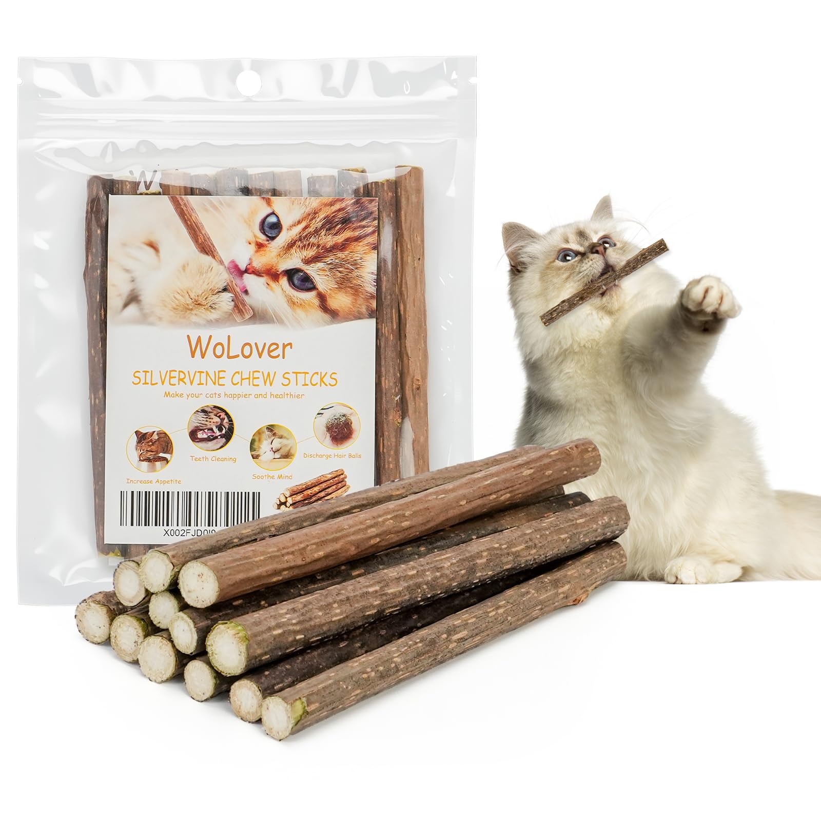 WoLover silvervine sticks pack collection – natural cat chews that attract and engage curious cats