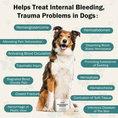 WOMRICH natural sanqi powder for dogs used during post-surgery recovery.