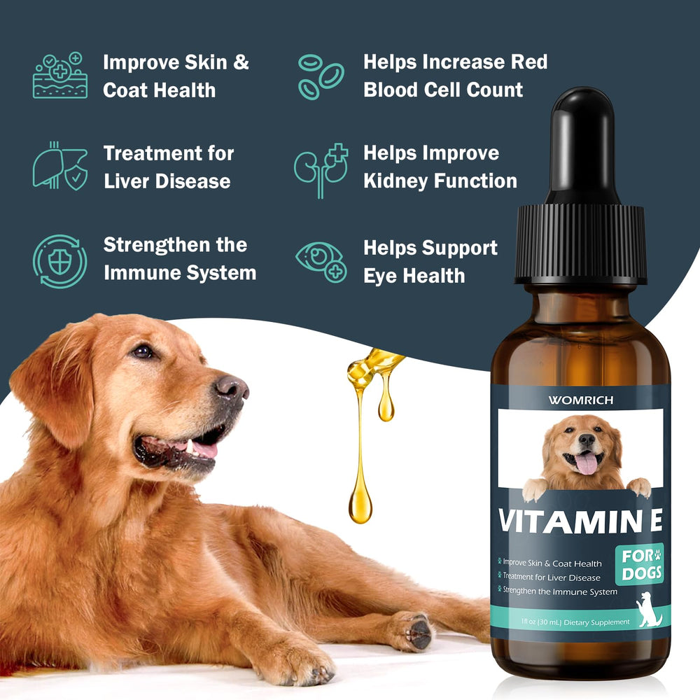 WOMRICH Vitamin E for Dogs skin-relief close-up showing soothed skin