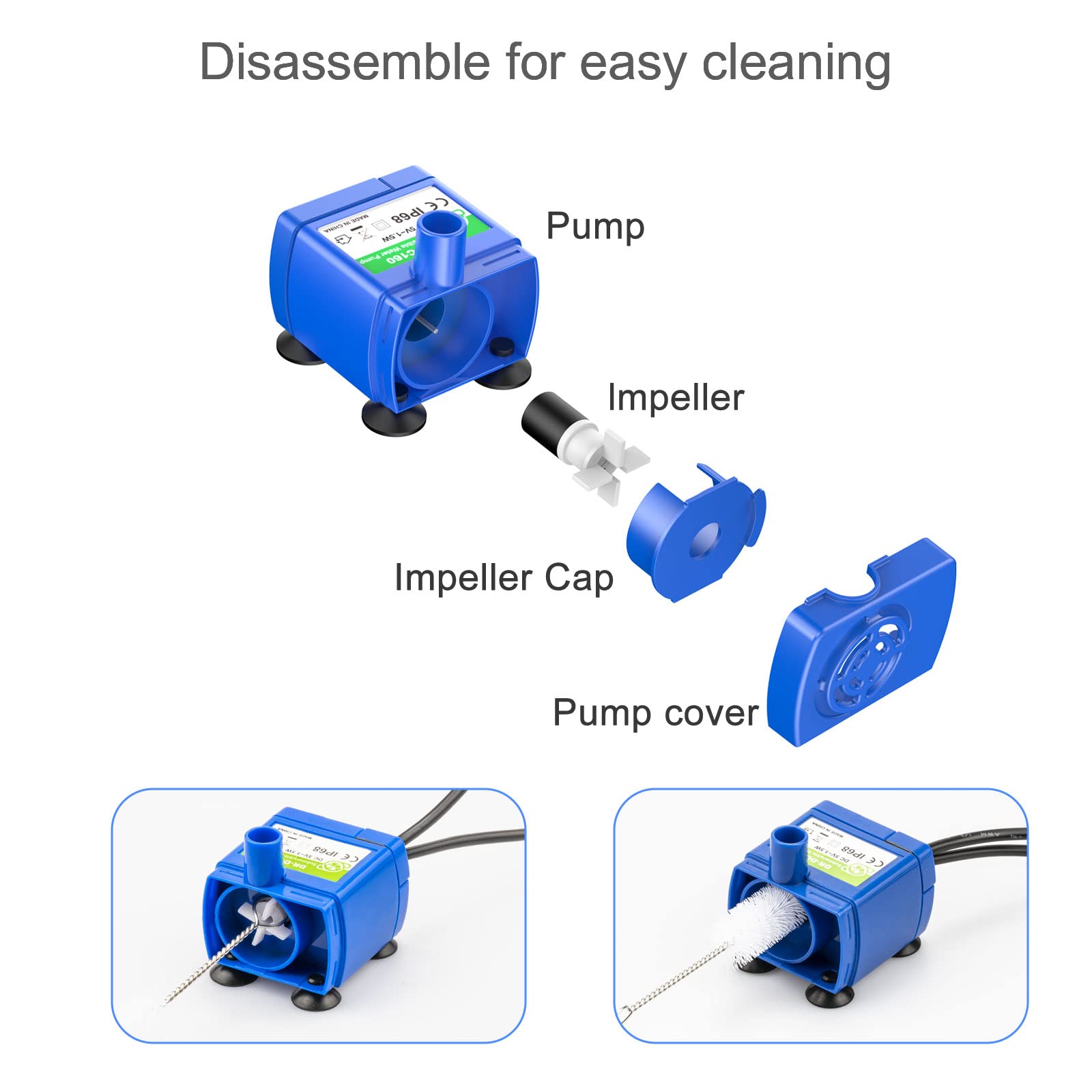 Wonder Creature cat fountain pump LED indicator helps monitor water level.