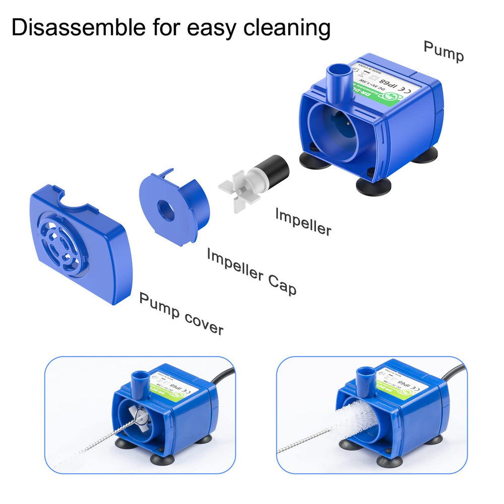 Wonder Creature Cat Fountain Pump with four suction cups securing its position.