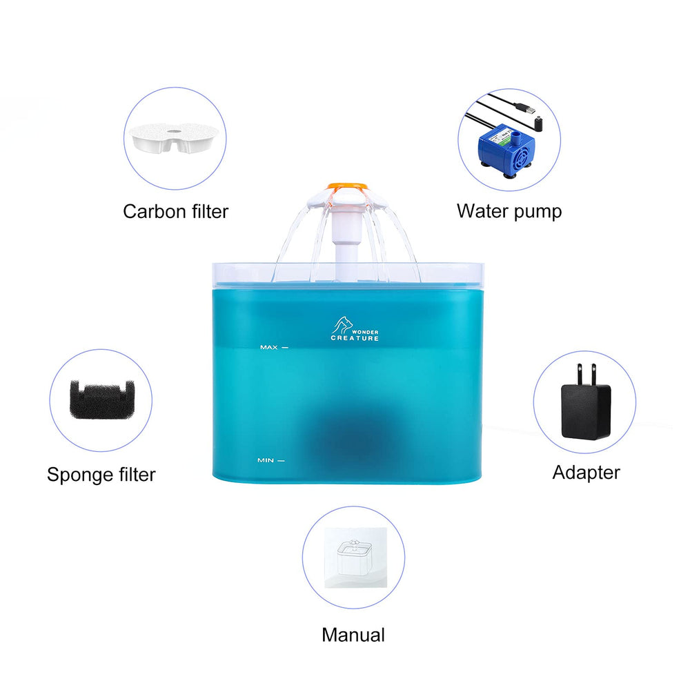 Wonder Creature cat fountain dishwasher-safe bowl and lid for quick cleaning.
