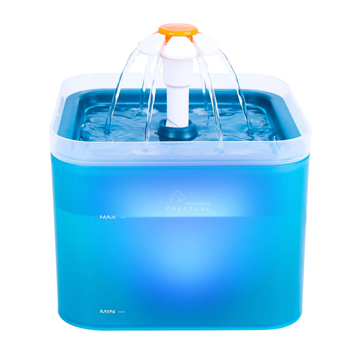 Wonder Creature cat water fountain exterior in green for easy pet hydration.