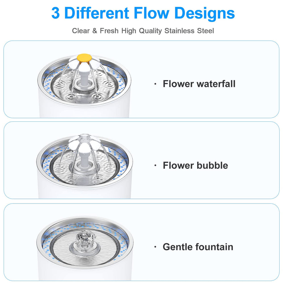 Wonder Creature cat water fountain LED light is visible with a quiet, low-voltage pump.