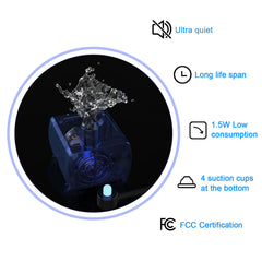 Wonder Creature fountain LED window provides water level visibility during day and night.