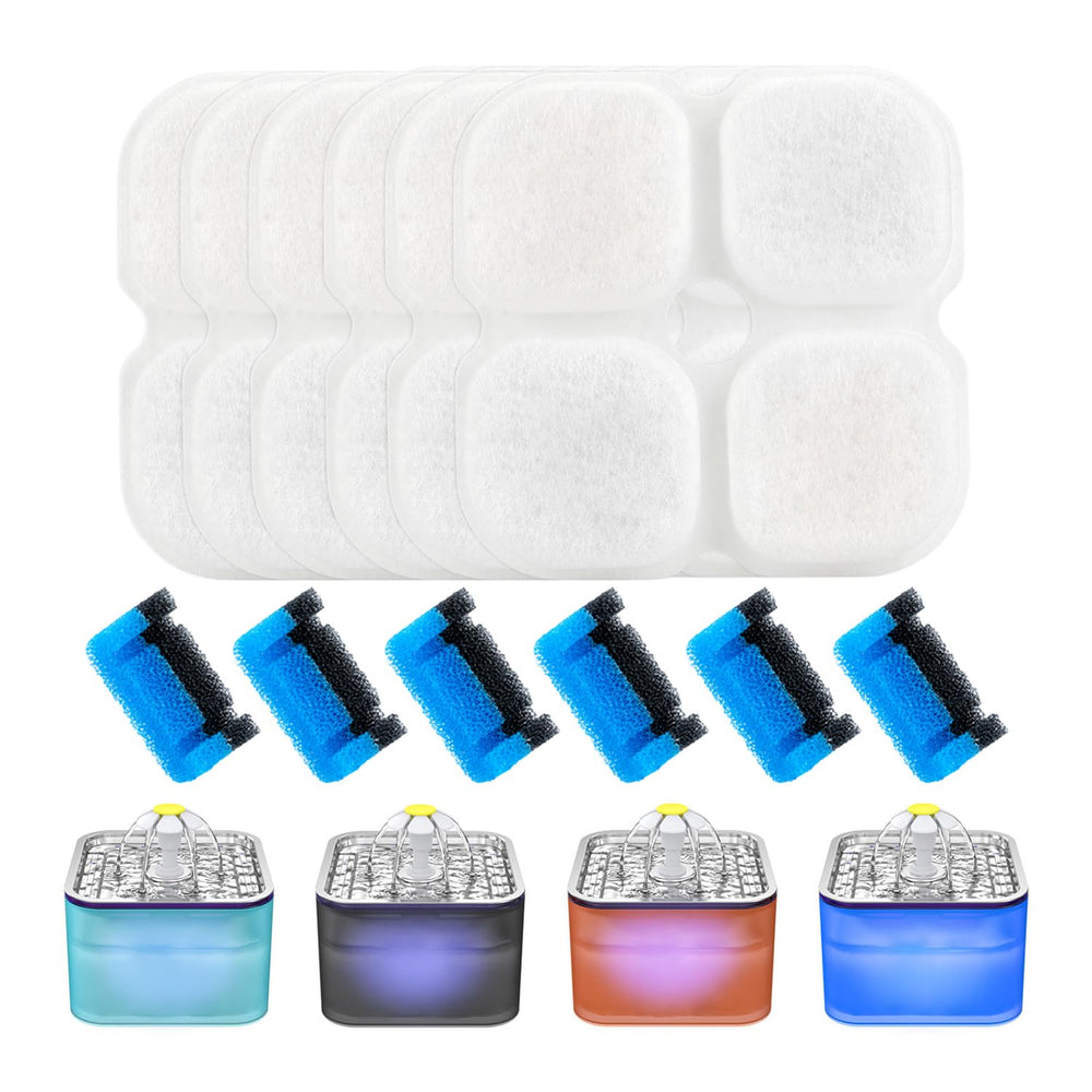 Wonder Creature crystal cat fountain filter pack with carbon and sponge for clean water.