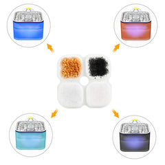 Wonder Creature crystal fountain filter-pack closeup demonstrates easy maintenance and replacements