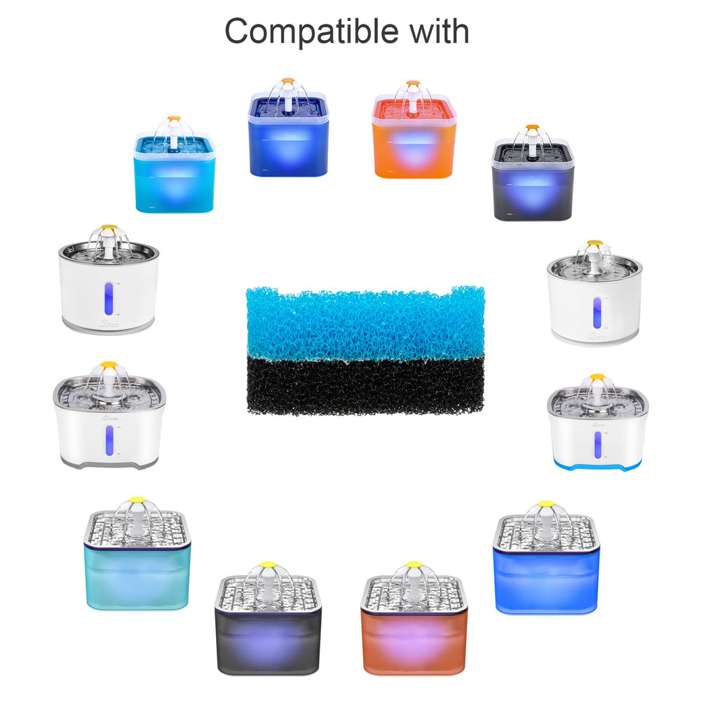 Wonder Creature sponge filter for cubic fountain traps dirt before it reaches the pump.