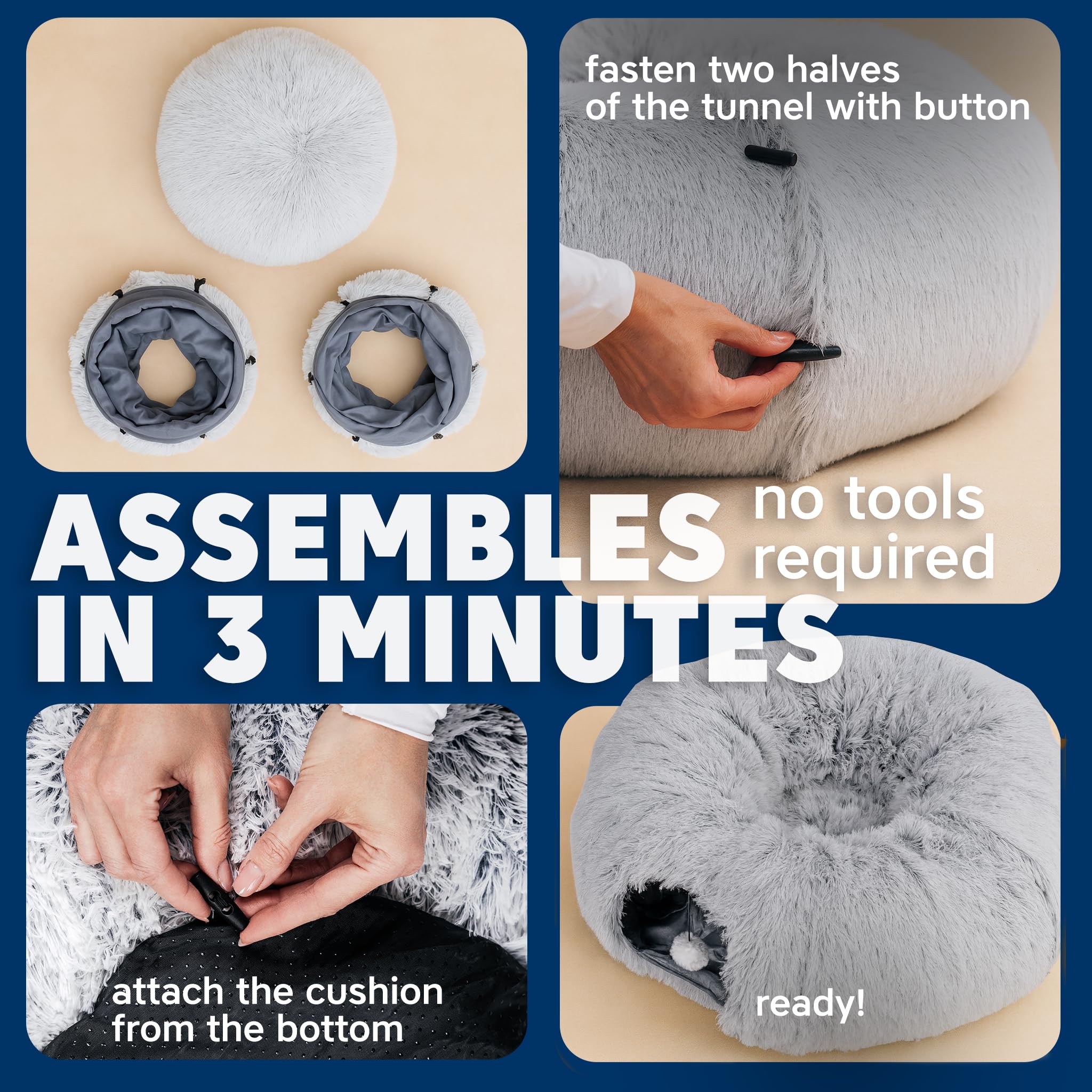 Wonder Family Cat Donut Tunnel Bed gift ready pack with laser toy and catnip for extra play.