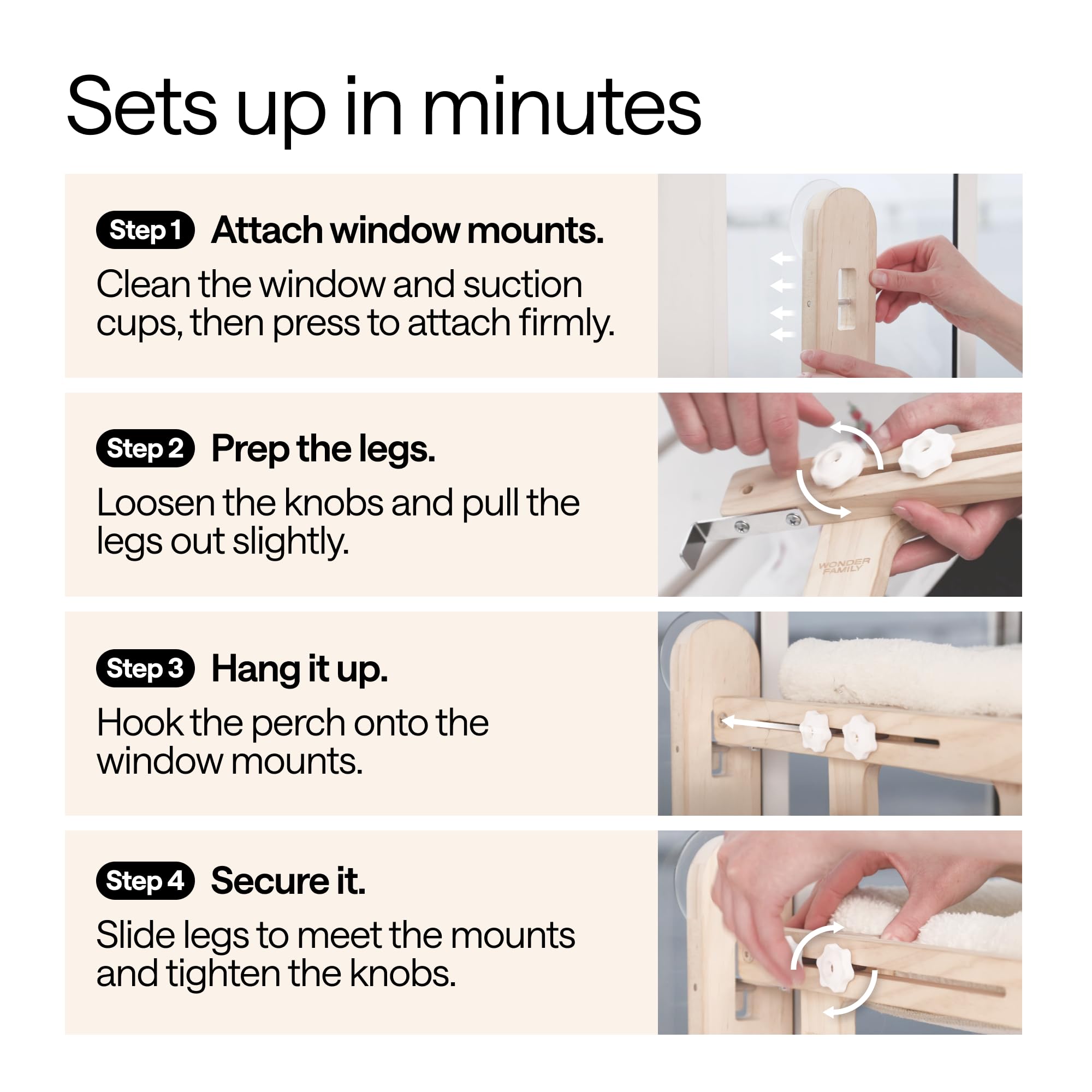 WONDER FAMILY Cat Window Perch doubles as a shelf for cat naps and observation.