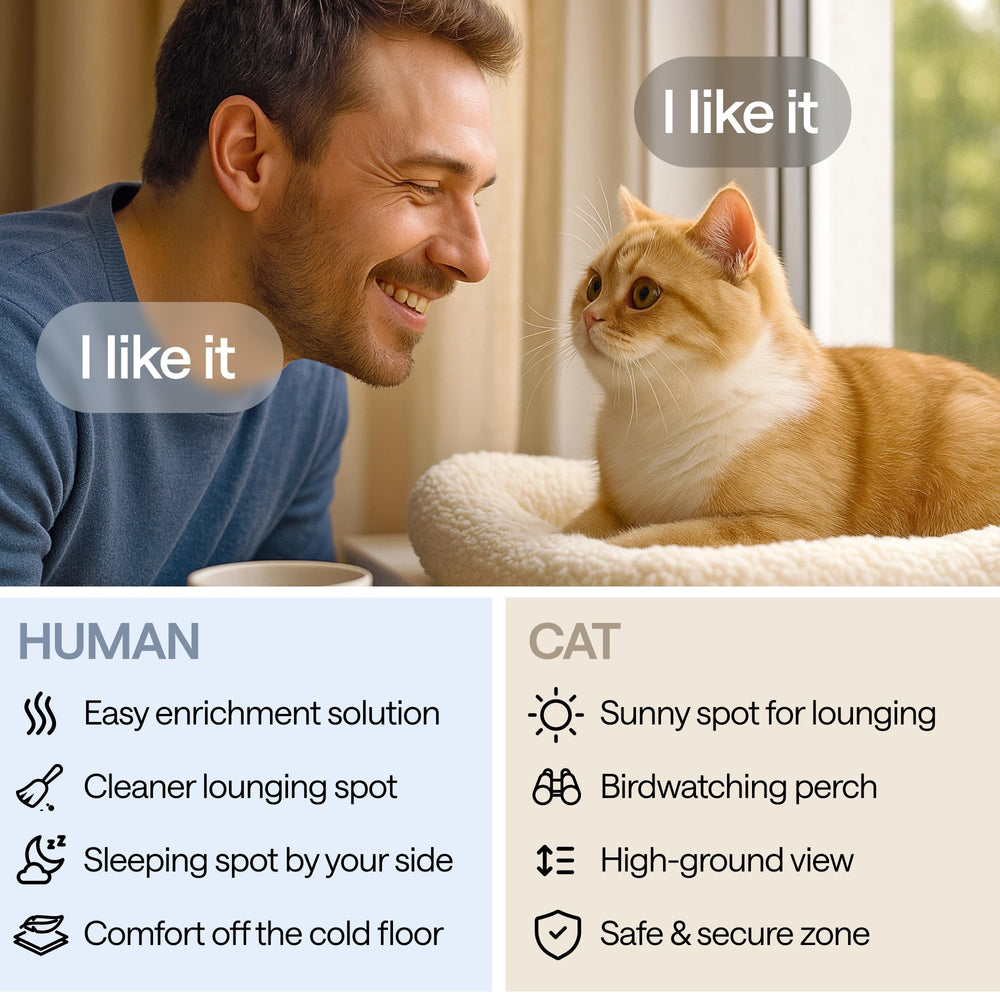 WONDER FAMILY Cat Window Perch window sill bed ideal for kittens and adult cats.