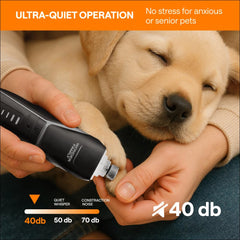 Wonder Family dog nail grinder with paw balm included for post-trim care.