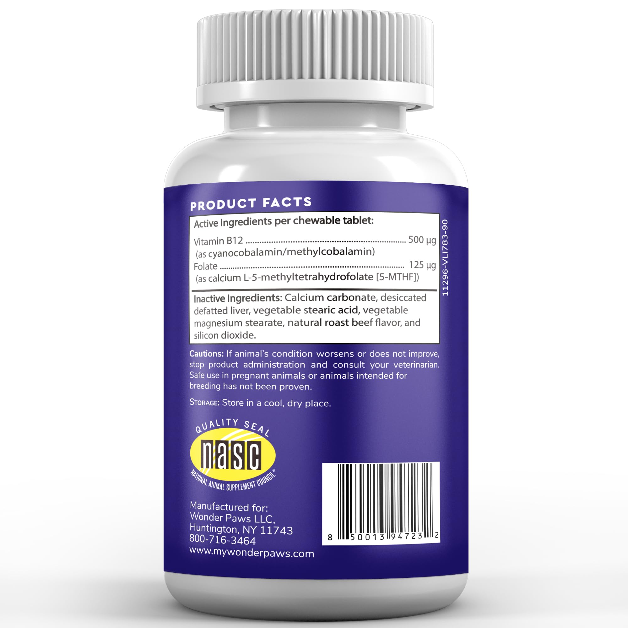 Wonder Paws B12 beef-flavored chew packaging hero image ready to serve dogs