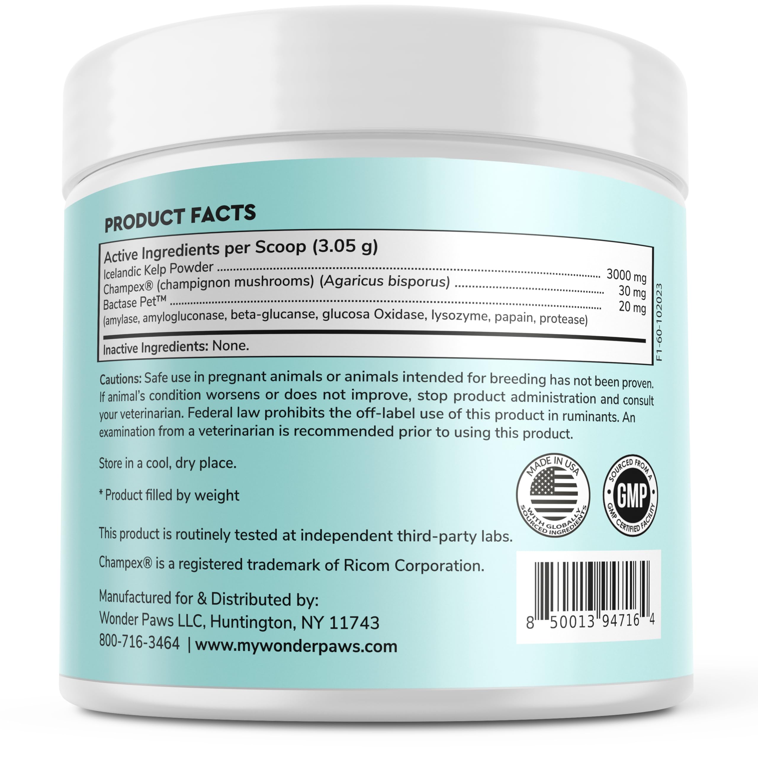 Wonder Paws Dental Powder breath-freshening impact shown on a calm dog