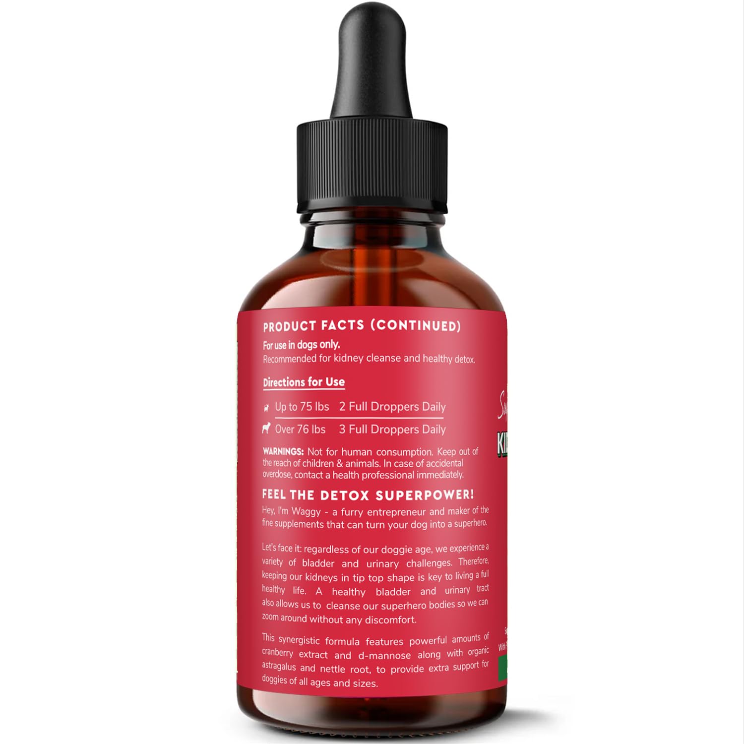 Wonder Paws detox and urinary health visuals suggest overall vitality benefits for dogs.