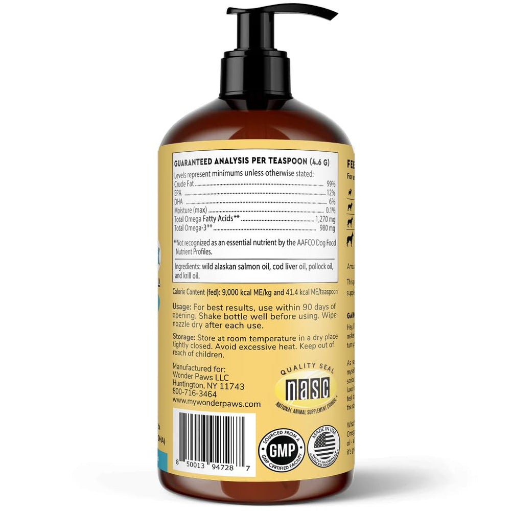 Wonder Paws dosing guidelines pictured for weight-based use