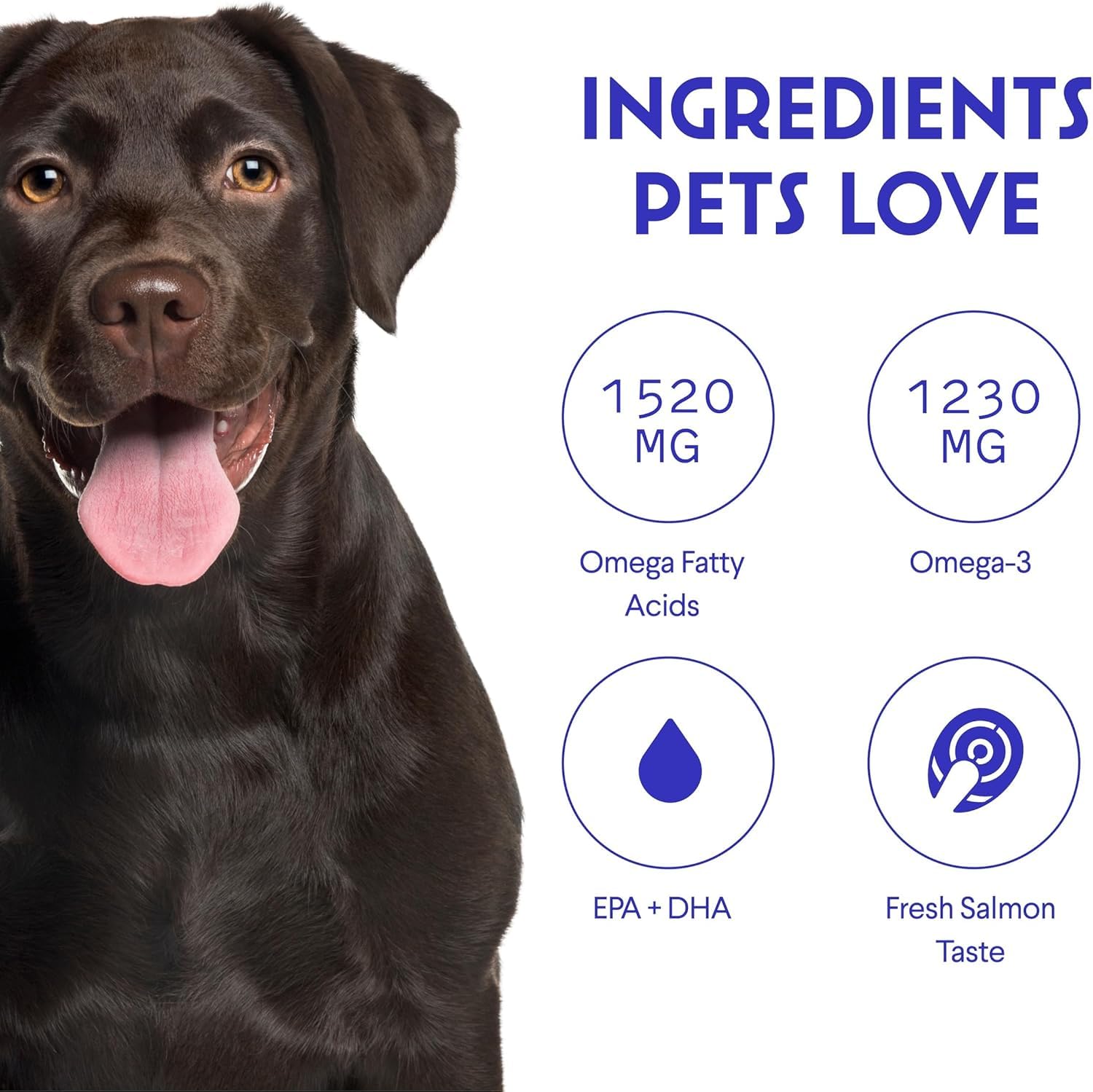 Wonder Paws Cod oil component shown for balanced omega trio