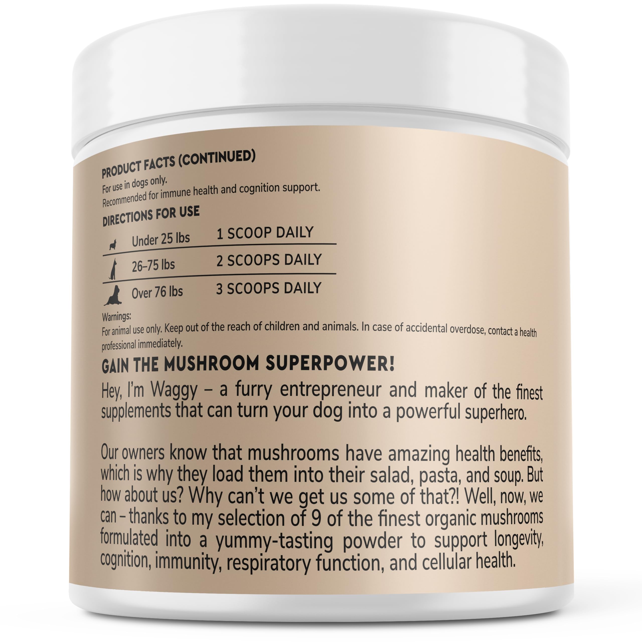 Wonder Paws canister label close up communicates NASC and organic standards