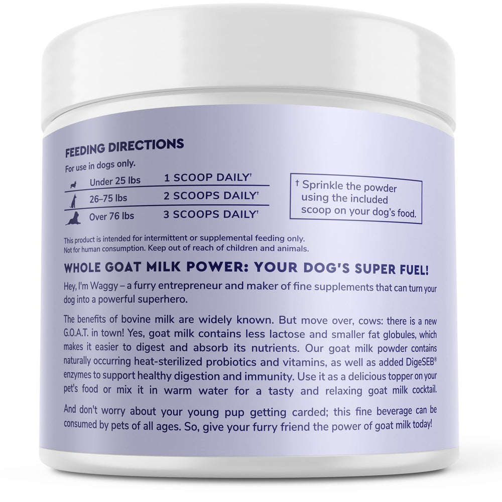 Wonder Paws NASC certified goat milk powder assuring quality and safety