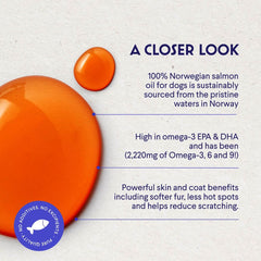 Wonder Paws Salmon Oil for dogs coat glow delivers softer fur and shine.