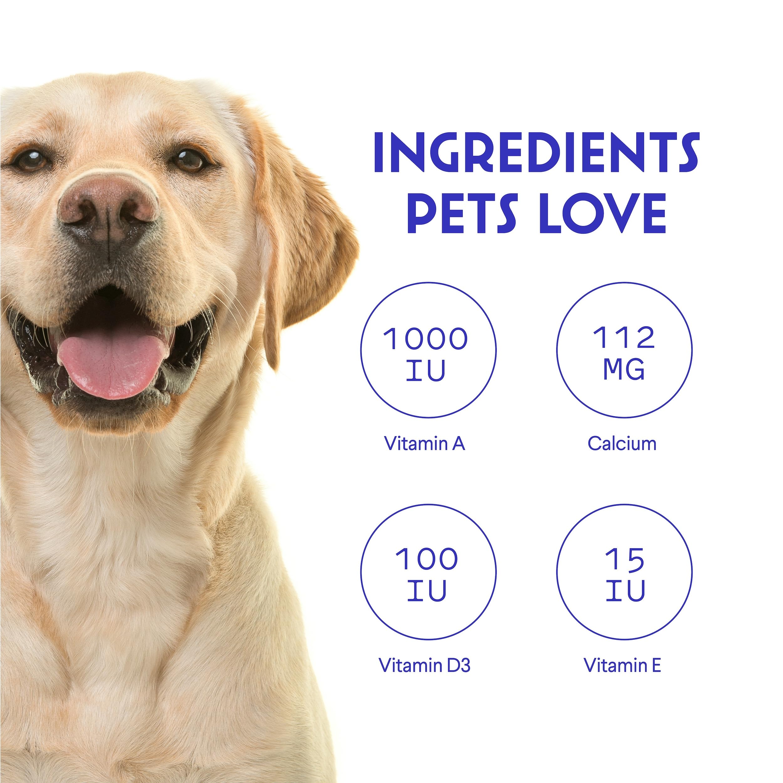 Wonder Paws USA-made NASC-certified vitamins label closeup signaling safety.