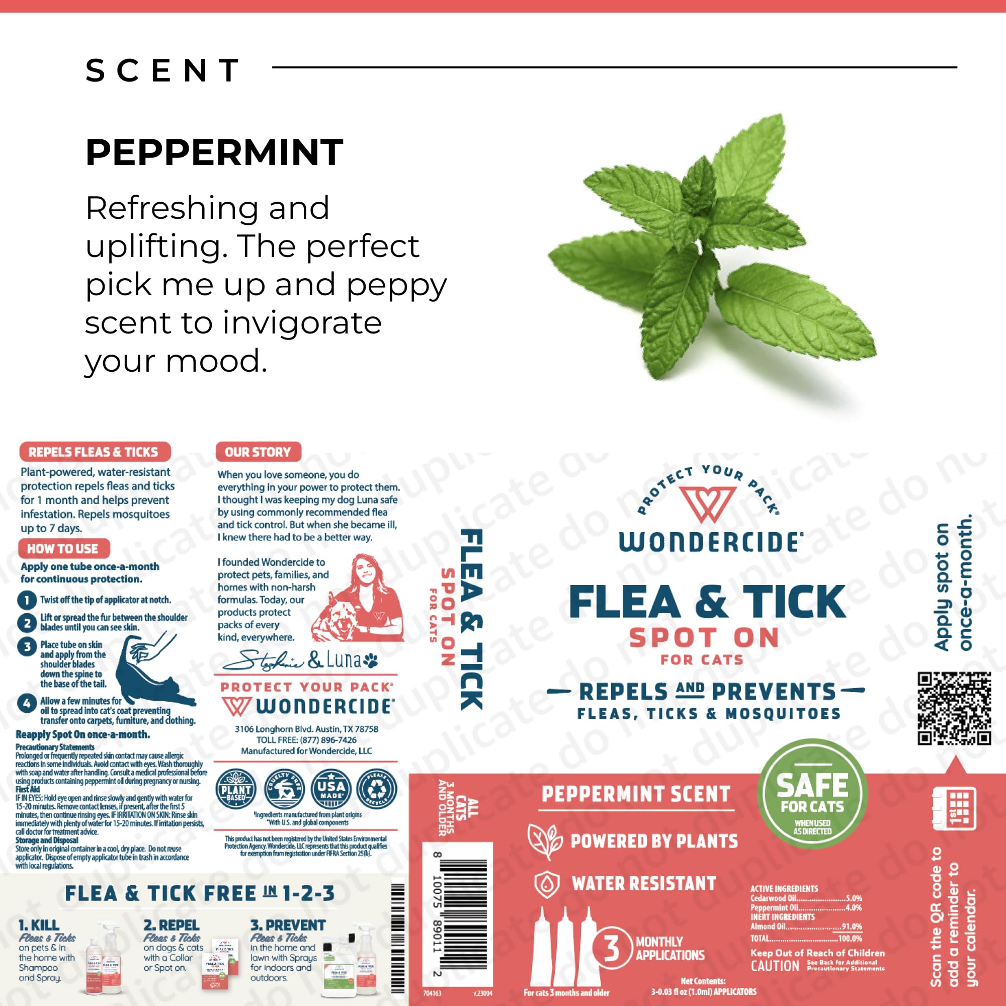 Wondercide cruelty-free USA-made cat spot-on supports ethical, effective pest protection.