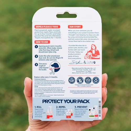 Wondercide adjustable-fit dog collar easy-to-size for small to medium dogs