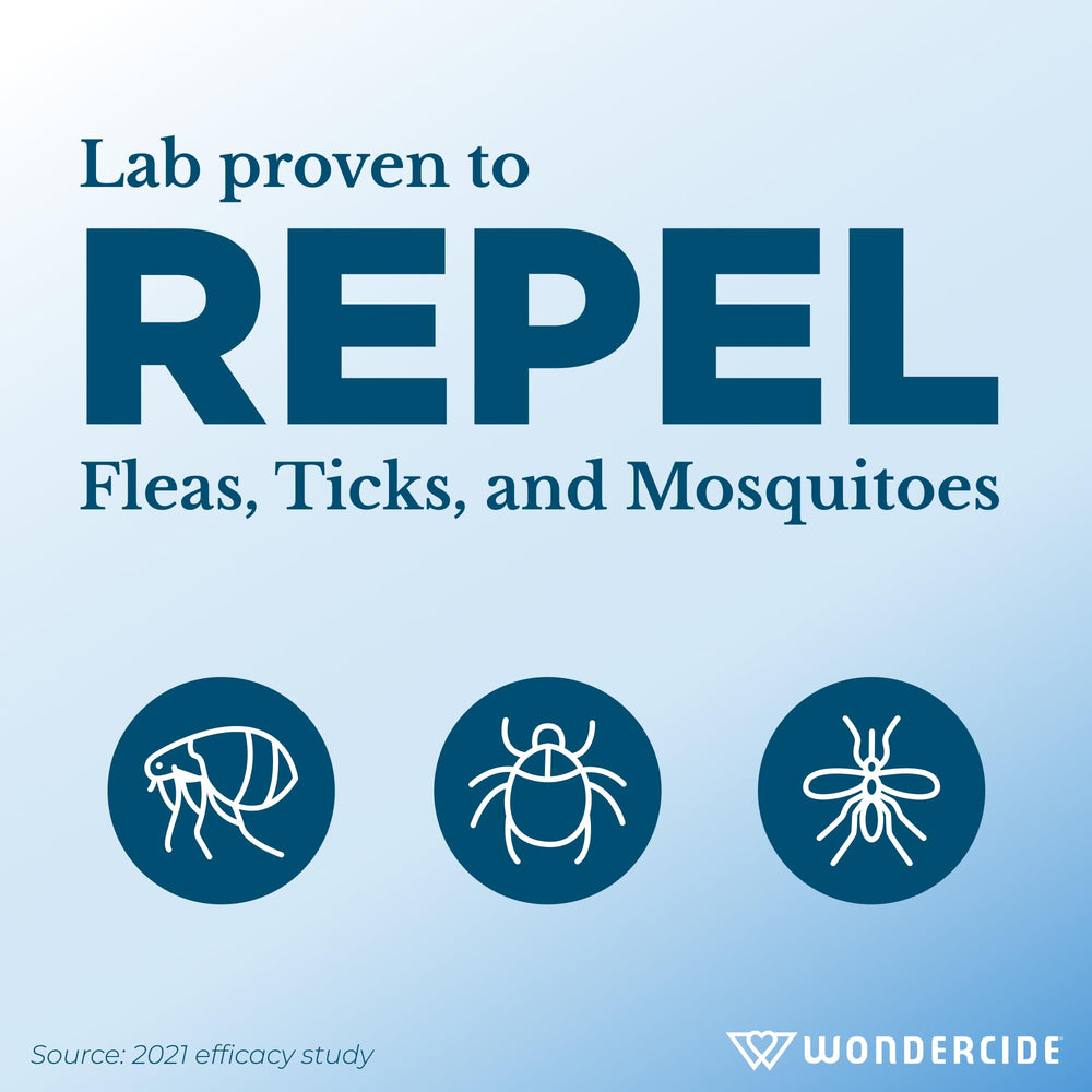 Wondercide dog collar water-resistant design for baths or quick swims.