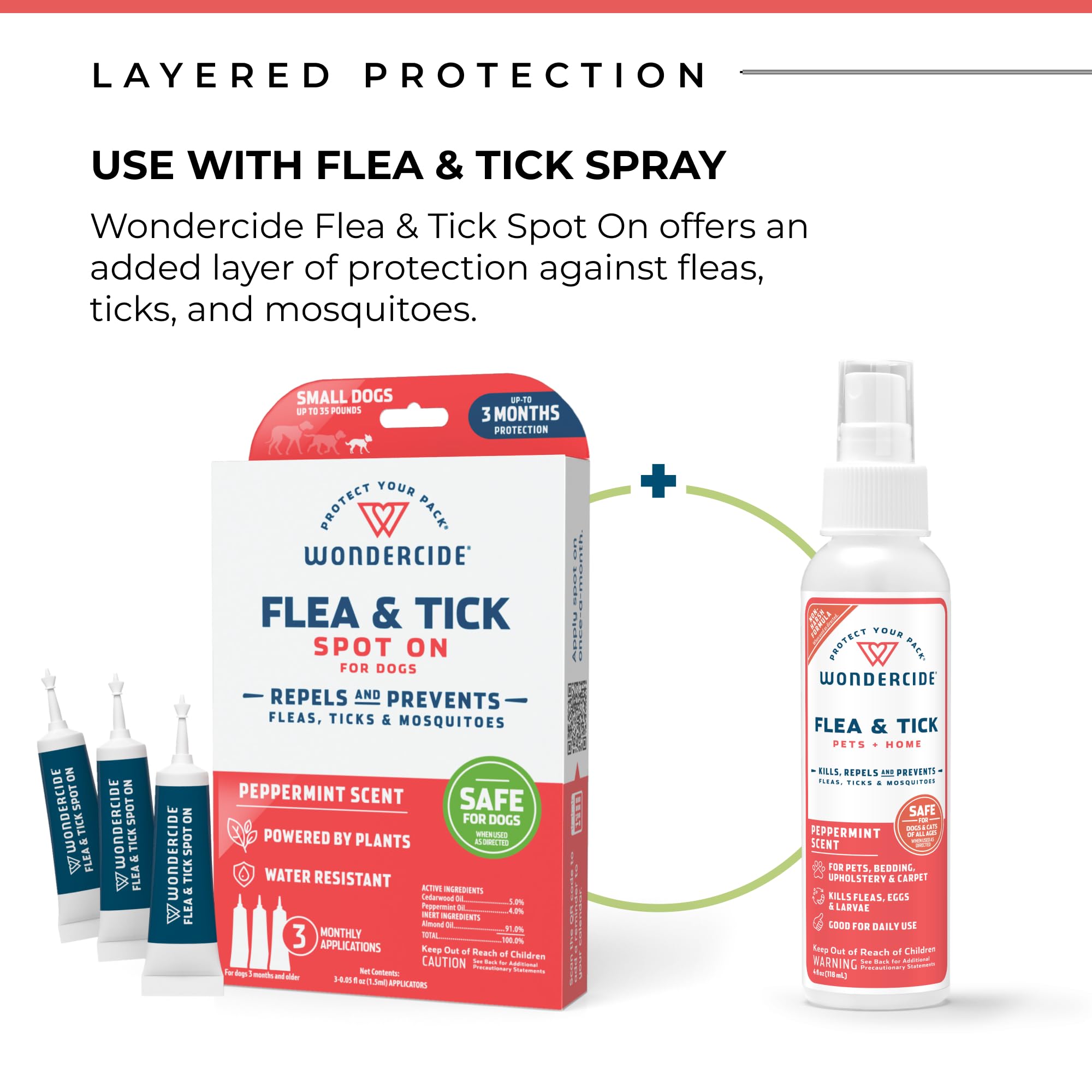 Wondercide dog spot-on peppermint scent offers pleasant, long-lasting repellency for pets